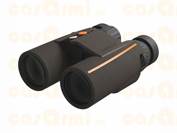 Kahles binocolo Helia RF 10x42 II, distanza di misurazione fino a 1500m. Si distingue per l’uso facile dei comandi con funzioni importanti per la caccia come la modalità Scan e la funzione brevettata EAC per la correzione dell’angolo di sito. 